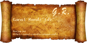 Gansl Renátó névjegykártya